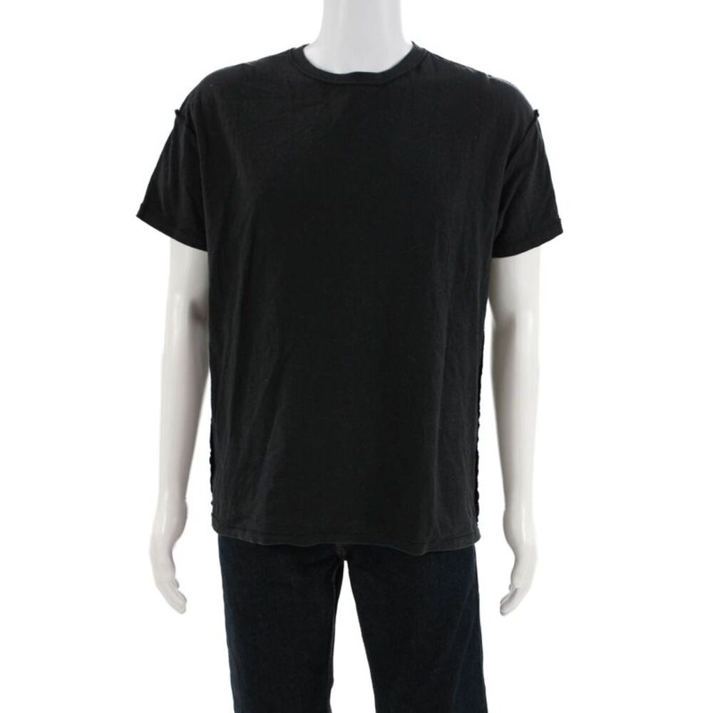Purple Mens T-Shirt Black 100% Cotton Crew Neck Short Sleeve Size S